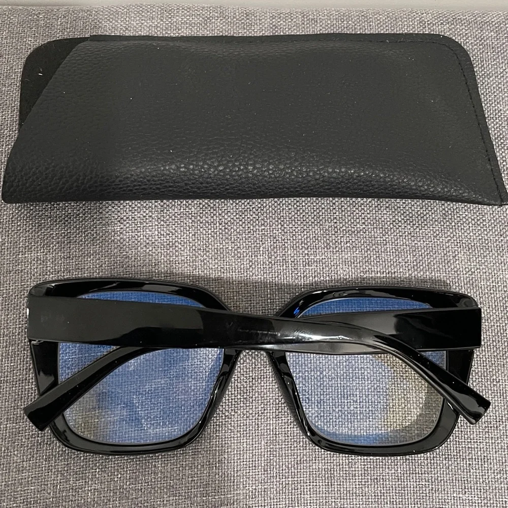NEW 2.5 black frame readers blue light lens OVERSIZED soft bridge spring wbag